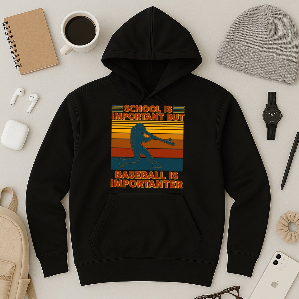 School Is Important But Baseball Is Importanter Hoodie