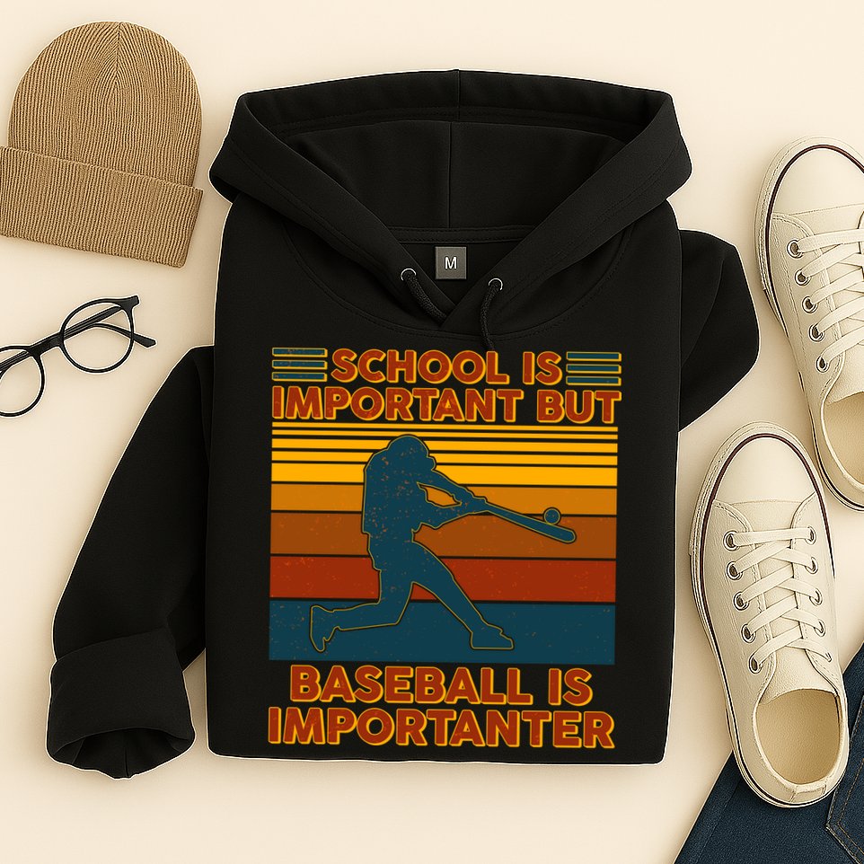 School Is Important But Baseball Is Importanter Hoodie