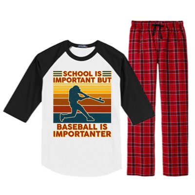 School Is Important But Baseball Is Importanter Raglan Sleeve Pajama Set