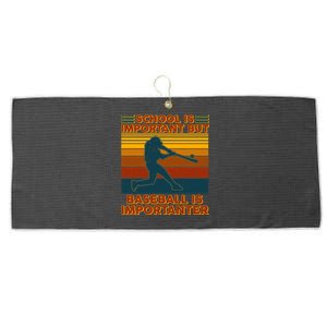 School Is Important But Baseball Is Importanter Large Microfiber Waffle Golf Towel