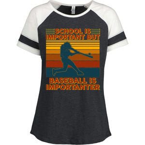 School Is Important But Baseball Is Importanter Enza Ladies Jersey Colorblock Tee