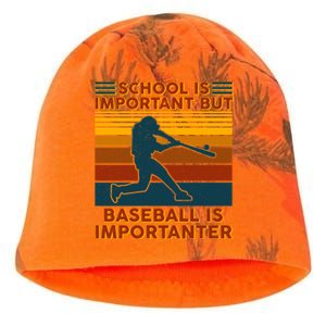 School Is Important But Baseball Is Importanter Kati - Camo Knit Beanie