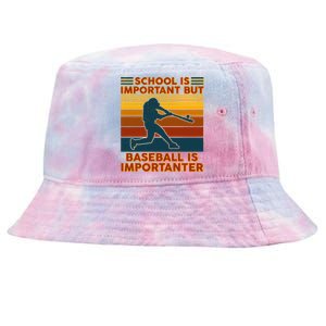 School Is Important But Baseball Is Importanter Tie-Dyed Bucket Hat