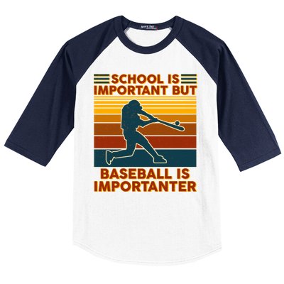 School Is Important But Baseball Is Importanter Baseball Sleeve Shirt