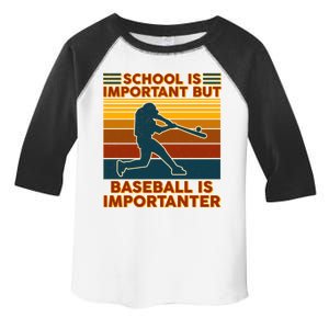 School Is Important But Baseball Is Importanter Toddler Fine Jersey T-Shirt