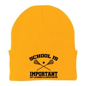 School Is Important But Lacrosse Is Importanter Knit Cap Winter Beanie