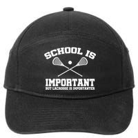 School Is Important But Lacrosse Is Importanter 7-Panel Snapback Hat