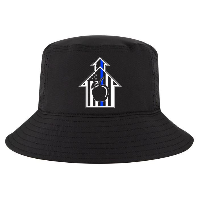 School Police Blue Thin Line Cool Comfort Performance Bucket Hat