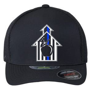 School Police Blue Thin Line Flexfit Unipanel Trucker Cap