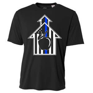 School Police Blue Thin Line Cooling Performance Crew T-Shirt