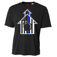 School Police Blue Thin Line Cooling Performance Crew T-Shirt