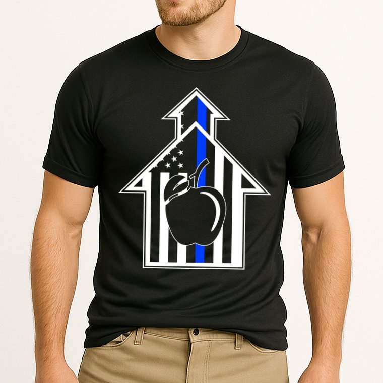 School Police Blue Thin Line Cooling Performance Crew T-Shirt