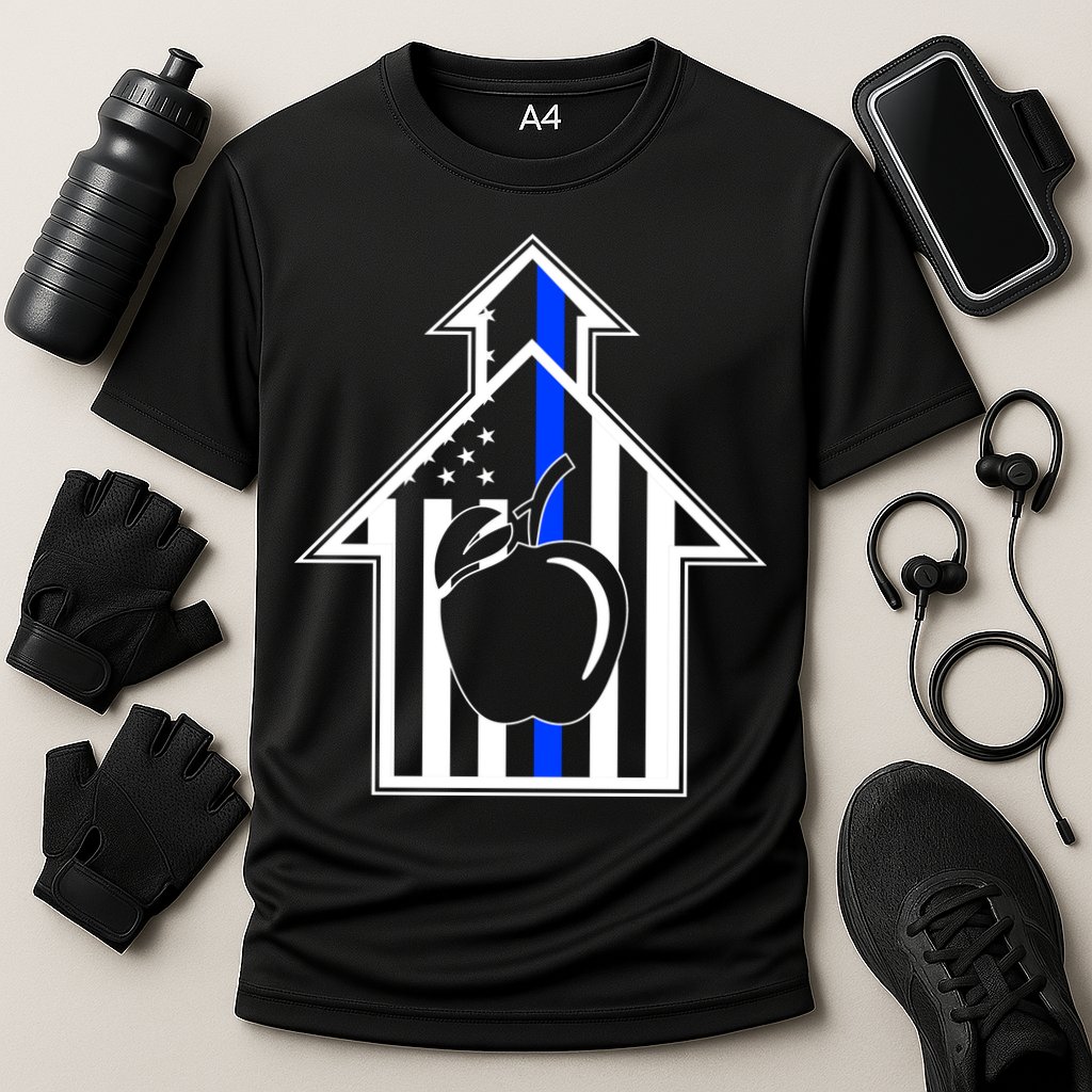 School Police Blue Thin Line Cooling Performance Crew T-Shirt