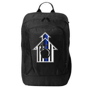 School Police Blue Thin Line City Backpack