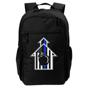 School Police Blue Thin Line Daily Commute Backpack