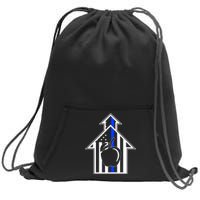 School Police Blue Thin Line Sweatshirt Cinch Pack Bag