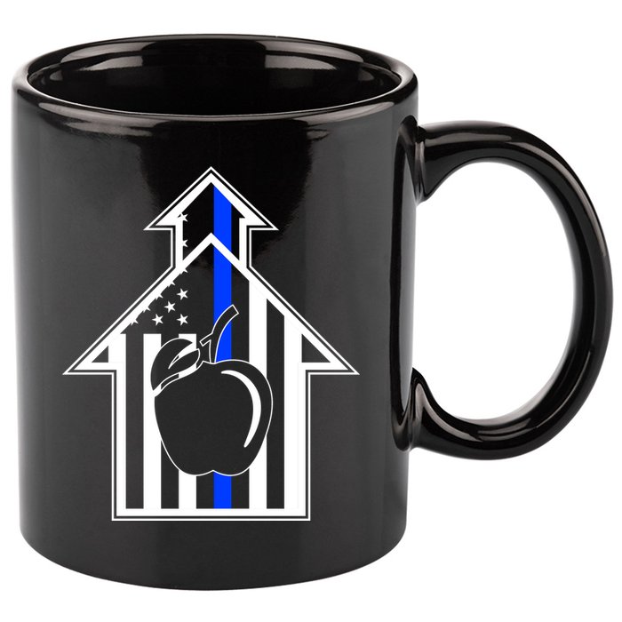 School Police Blue Thin Line 11oz C Handle Ceramic Mug