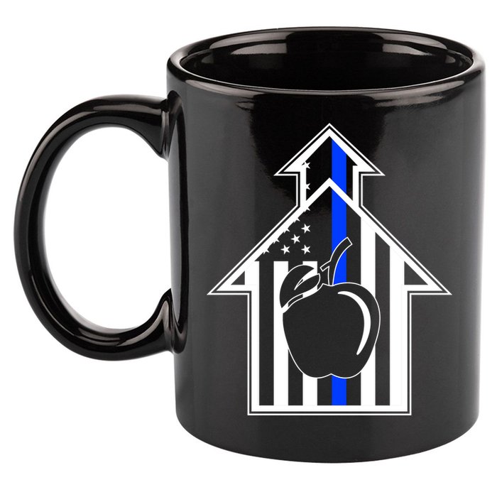 School Police Blue Thin Line 11oz C Handle Ceramic Mug
