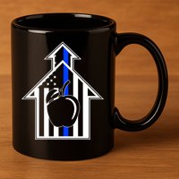 School Police Blue Thin Line 11oz C Handle Ceramic Mug