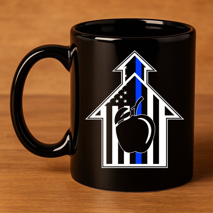 School Police Blue Thin Line 11oz C Handle Ceramic Mug