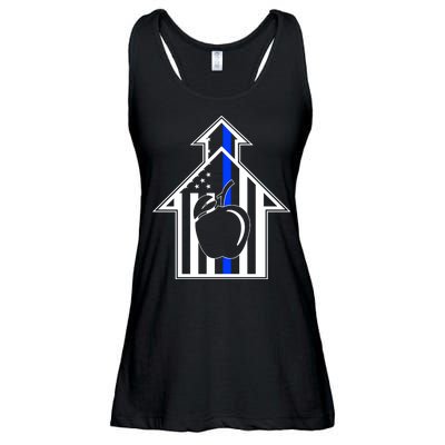 School Police Blue Thin Line Ladies Essential Flowy Tank