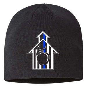 School Police Blue Thin Line Sustainable Beanie