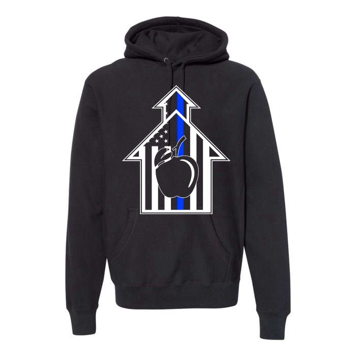 School Police Blue Thin Line Premium Hoodie