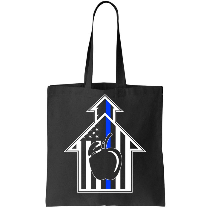 School Police Blue Thin Line Tote Bag