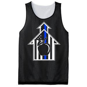 School Police Blue Thin Line Mesh Reversible Basketball Jersey Tank