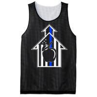 School Police Blue Thin Line Mesh Reversible Basketball Jersey Tank