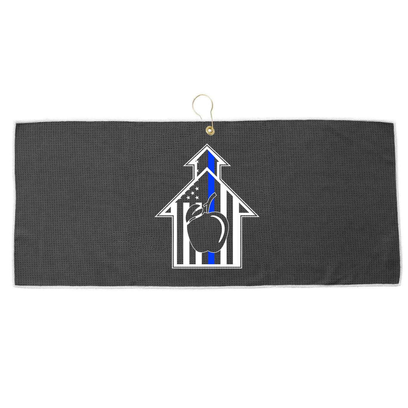 School Police Blue Thin Line Large Microfiber Waffle Golf Towel