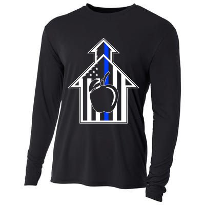 School Police Blue Thin Line Cooling Performance Long Sleeve Crew