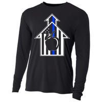 School Police Blue Thin Line Cooling Performance Long Sleeve Crew