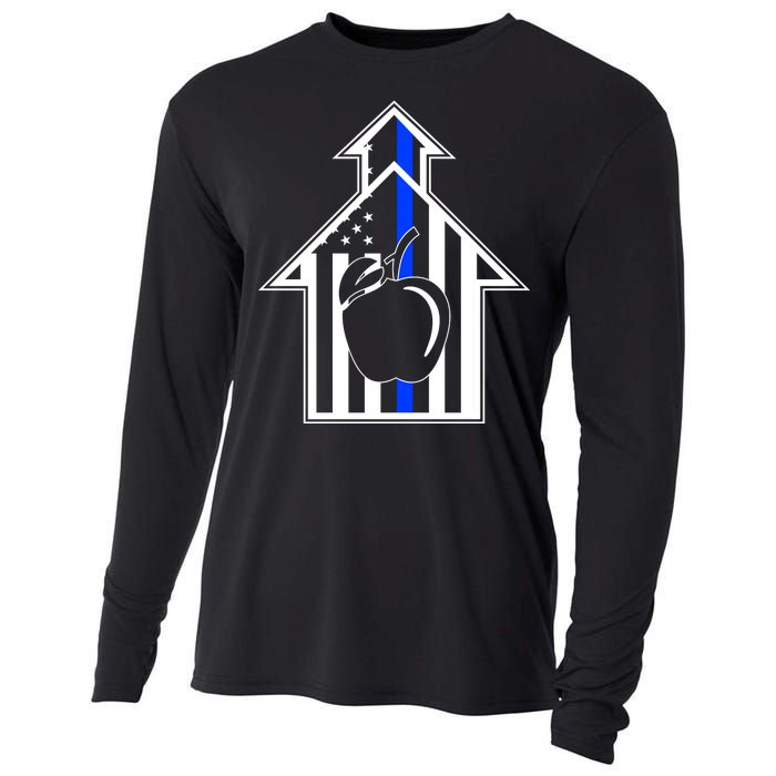 School Police Blue Thin Line Cooling Performance Long Sleeve Crew