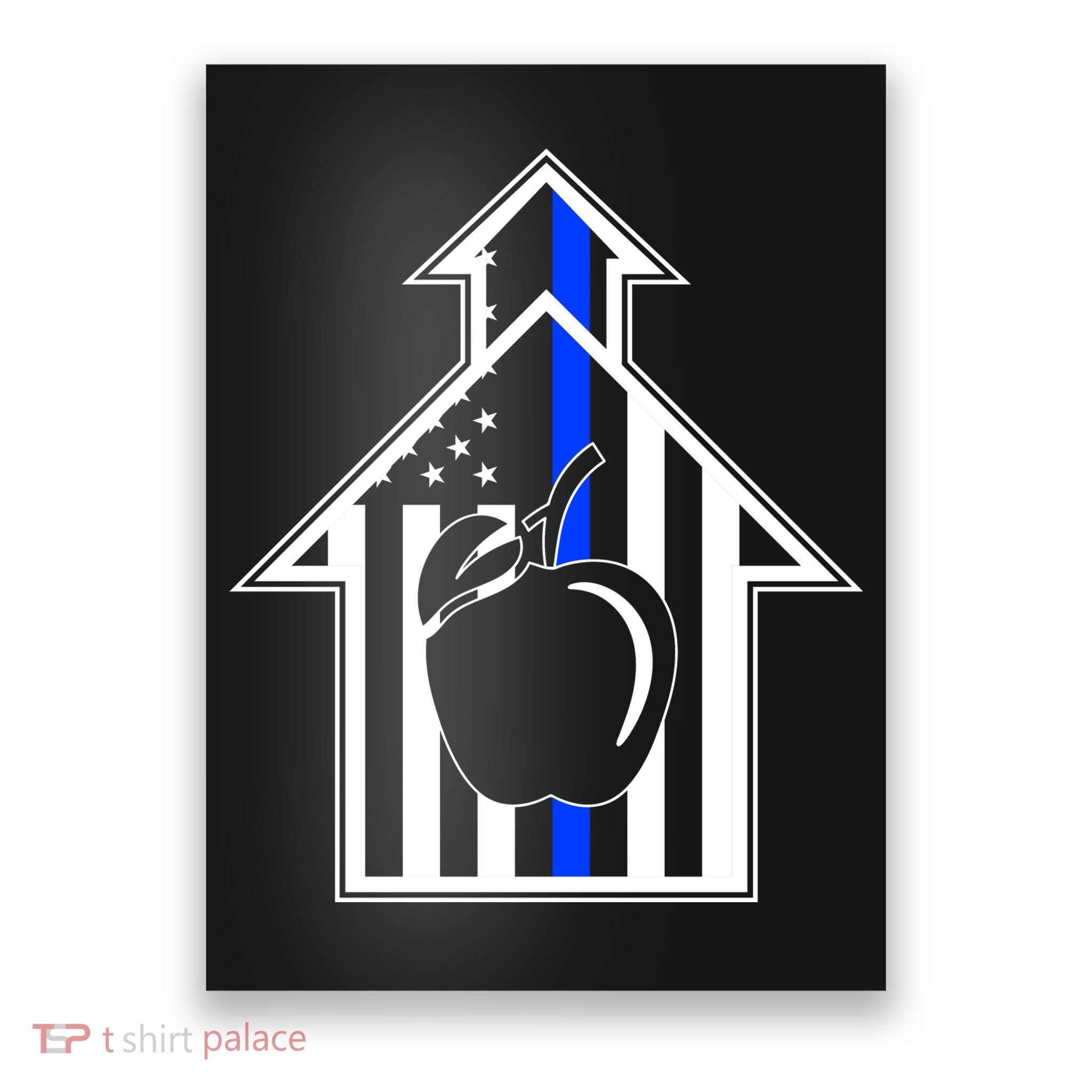 School Police Blue Thin Line Poster