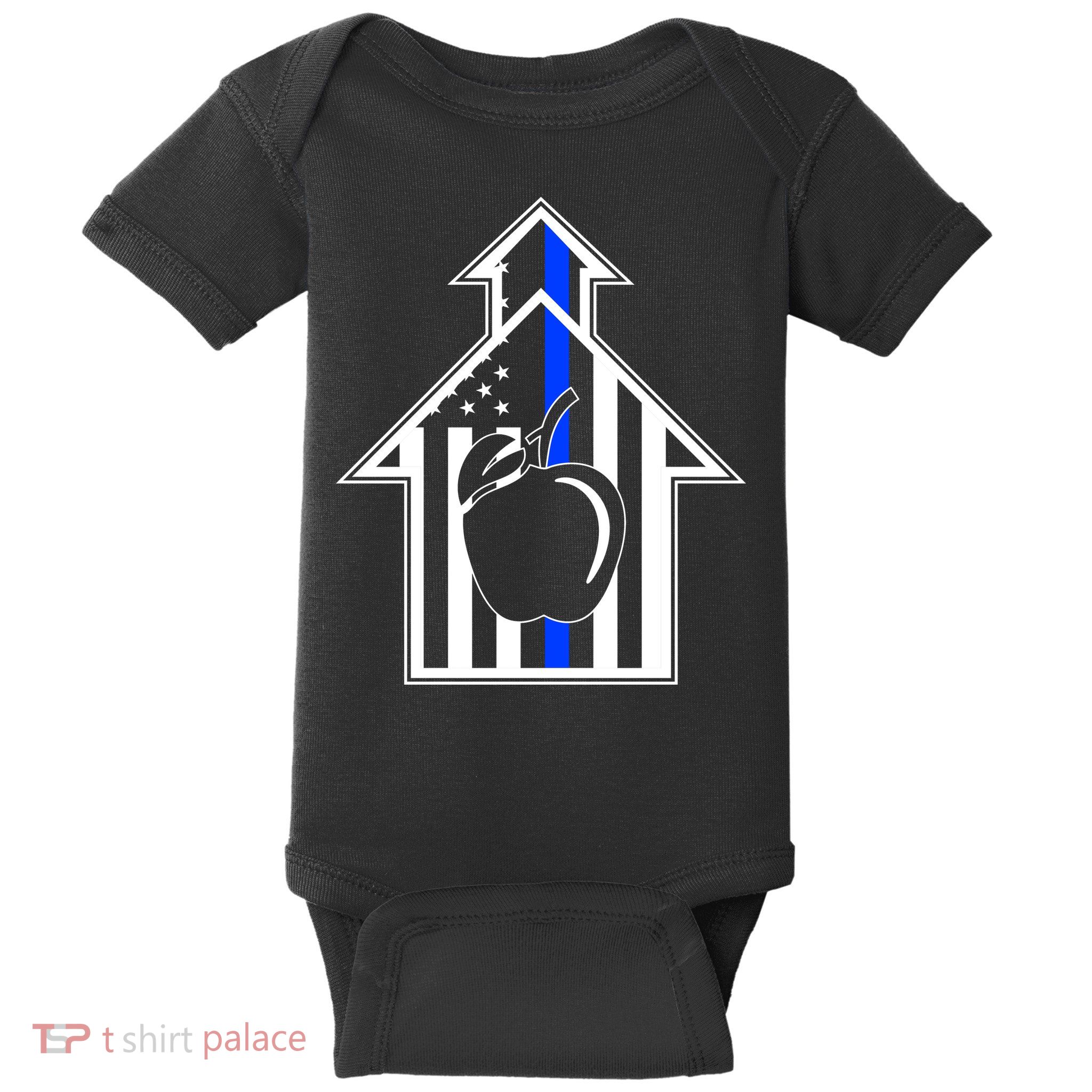 School Police Blue Thin Line Baby Bodysuit