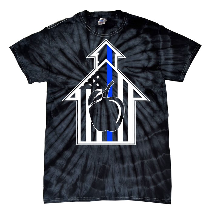 School Police Blue Thin Line Tie-Dye T-Shirt