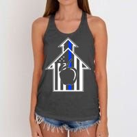 School Police Blue Thin Line Women's Knotted Racerback Tank