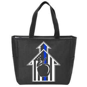 School Police Blue Thin Line Zip Tote Bag