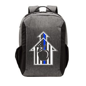 School Police Blue Thin Line Vector Backpack