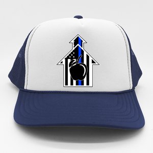 School Police Blue Thin Line Trucker Hat