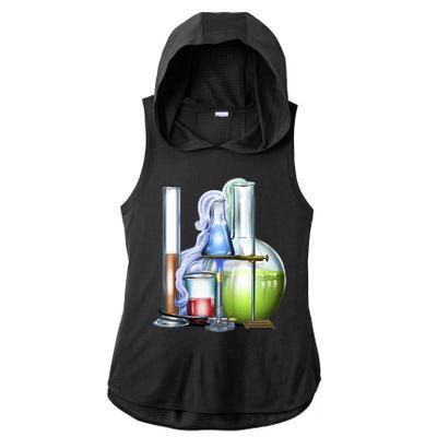 School Science Beakers Ladies PosiCharge Tri-Blend Wicking Draft Hoodie Tank