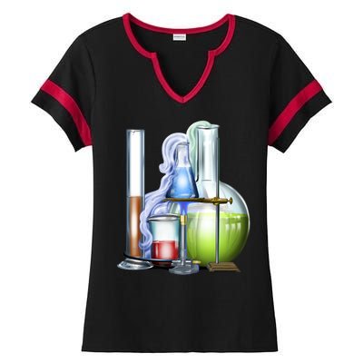 School Science Beakers Ladies Halftime Notch Neck Tee