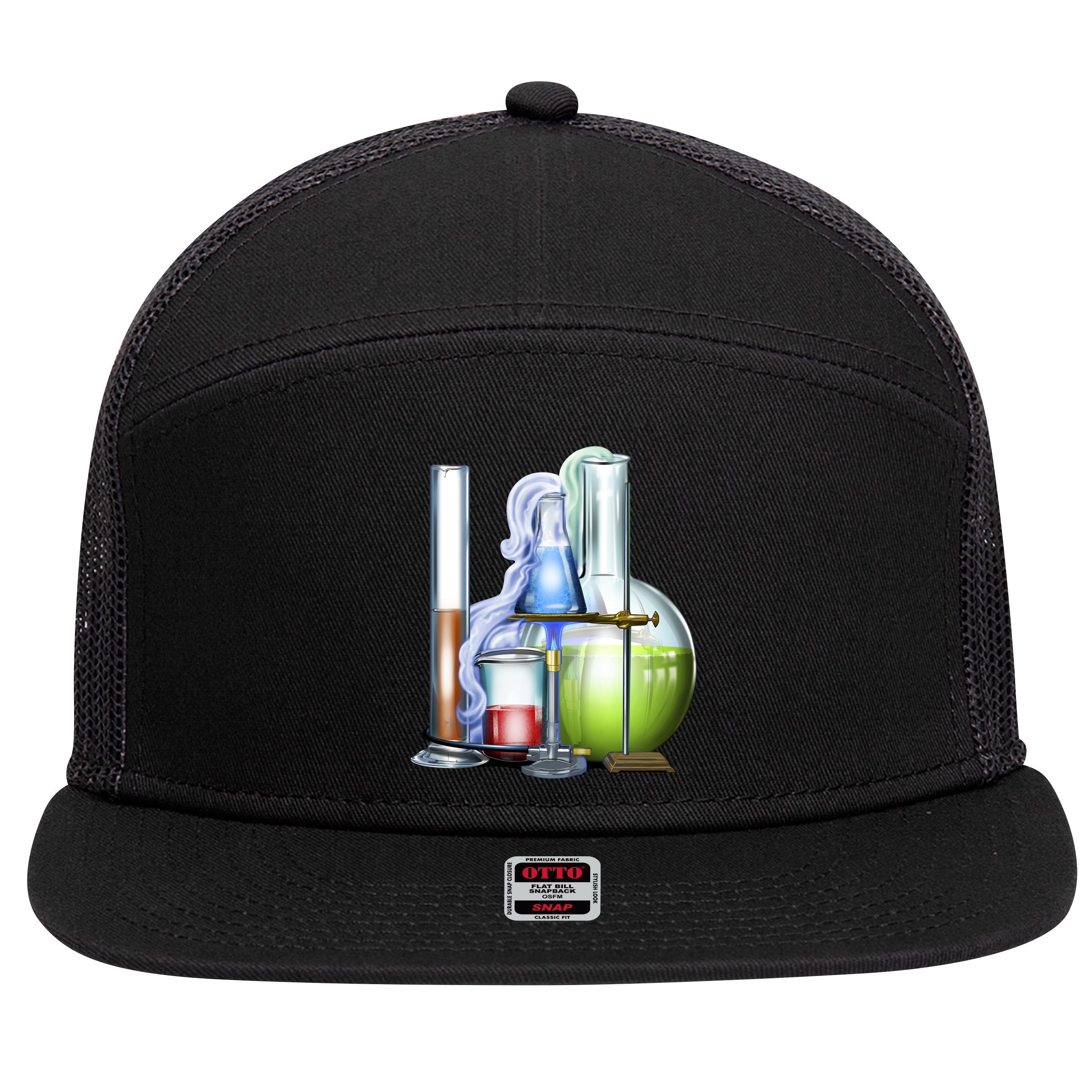 School Science Beakers 7 Panel Mesh Trucker Snapback Hat