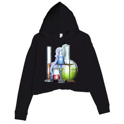 School Science Beakers Crop Fleece Hoodie