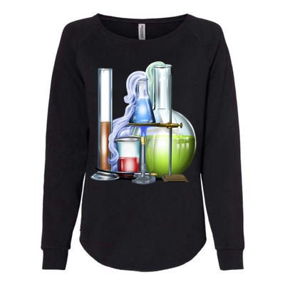 School Science Beakers Womens California Wash Sweatshirt