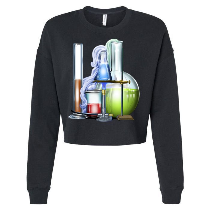 School Science Beakers Cropped Pullover Crew
