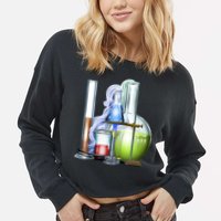 School Science Beakers Cropped Pullover Crew