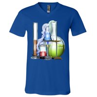 School Science Beakers V-Neck T-Shirt