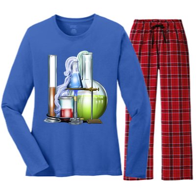 School Science Beakers Women's Long Sleeve Flannel Pajama Set 